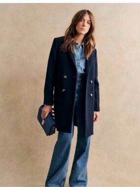 Sézane Johnson Coat in Marine (Navy), Size 38
